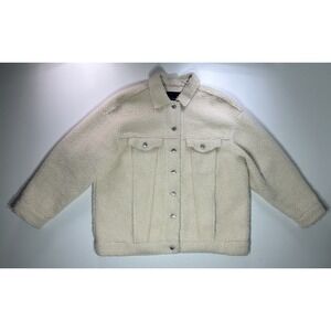 American Eagle Outfitters Lined Faux Sherpa Trucker Jacket Size Large‎